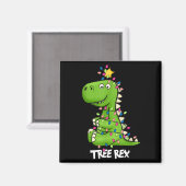 Tree Rex Funny Xmas Trex Boys Toddler Christmas Di Magnet (Vorderseite/Rückseite)