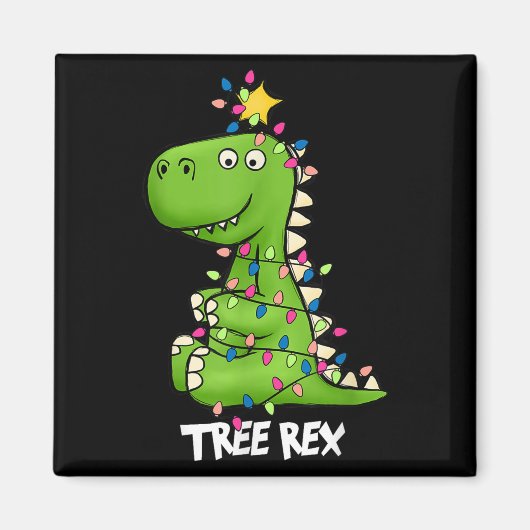 Tree Rex Funny Xmas Trex Boys Toddler Christmas Di Magnet (Vorne)