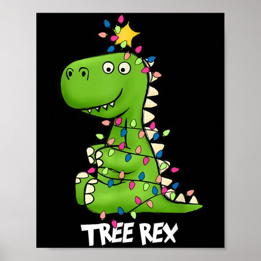Tree Rex Funny Xmas Trex Boys Toddler Christmas Di Poster (Vorne)