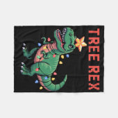 Tree Rex hässlicher Weihnachtspullover Dinosaurier Fleecedecke (Vorderseite (Horizontal))