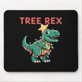 Tree Rex hässlicher Weihnachtspullover Dinosaurier Mousepad (Vorne)