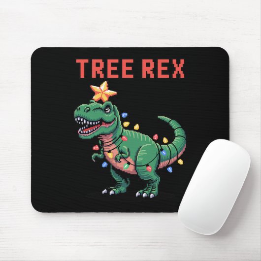 Tree Rex hässlicher Weihnachtspullover Dinosaurier Mousepad (Mit Mouse)