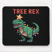 Tree Rex hässlicher Weihnachtspullover Dinosaurier Mousepad (Vorne)