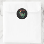 Tree Rex hässlicher Weihnachtspullover Dinosaurier Runder Aufkleber (Tasche)