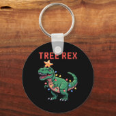 Tree Rex hässlicher Weihnachtspullover Dinosaurier Schlüsselanhänger (Vorderseite)
