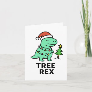 Tree Rex - Lustige Weihnachtskarte Feiertagskarte
