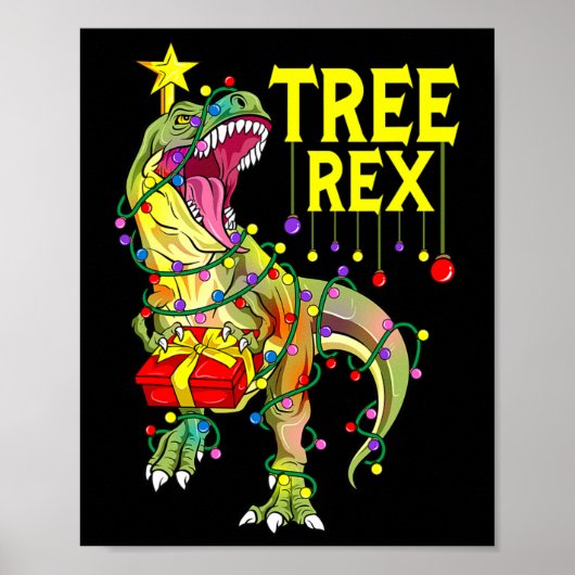 Tree Rex! Lustiger Weihnachts-Paläontologe Poster (Vorne)