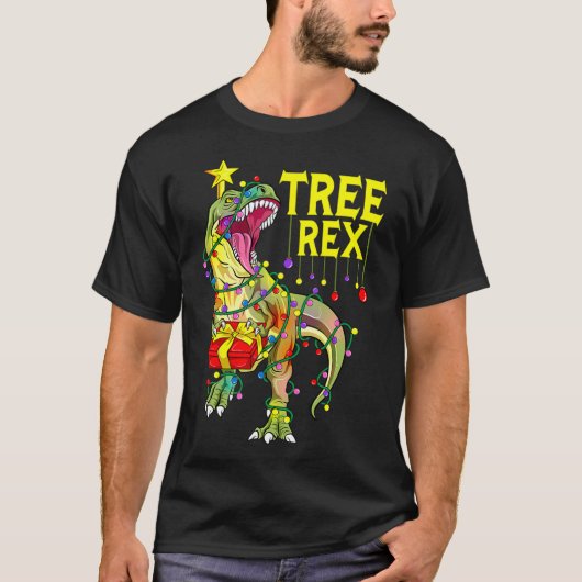 Tree Rex! Lustiger Weihnachts-Paläontologe T-Shirt (Vorderseite)