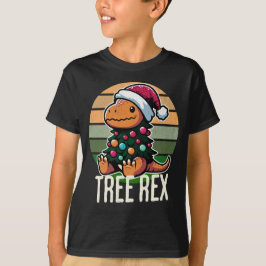 Tree Rex - Niedlicher Cartoon Dinosaurier in festl T-Shirt