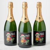 Tree Rex T-rex Santa Dinosaur Weihnachtserwachsene Schaumweinetikett (Flaschen)