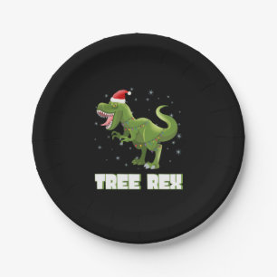 Tree Rex T-Rex Weihnachten Pappteller