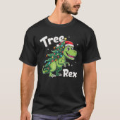 Tree Rex T Rex Weihnachtsleuchten Ornamente T-Shirt (Vorderseite)