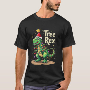 Tree Rex T Rex Weihnachtsleuchten Ornamente T-Shirt