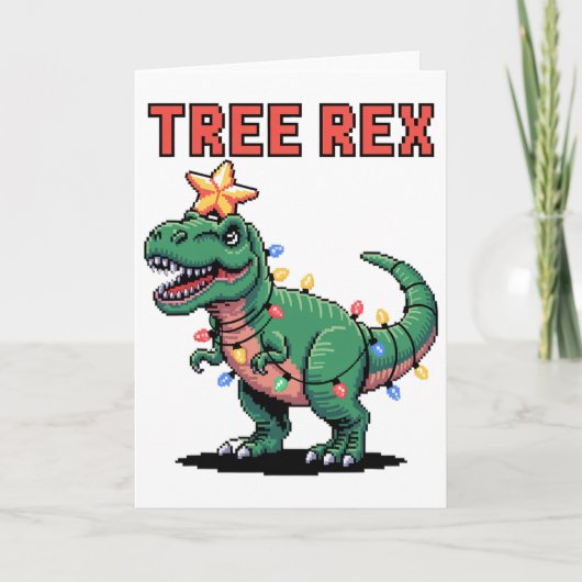 Tree Rex Ugly Christmas Sweater Dinosaur  Karte (Vorderseite)