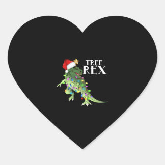 TREE REX WEIHNACHTSMANNMÜTZE DINOSAUR CHRISTMAS LI Herz-Aufkleber
