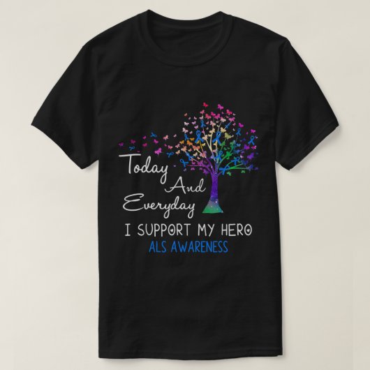 Tree Ribbon I support My Hero ALS Awareness T-Shirt (Design vorne)