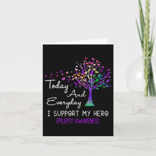 Tree Ribbon I support My Hero Epilepsy Awareness Karte