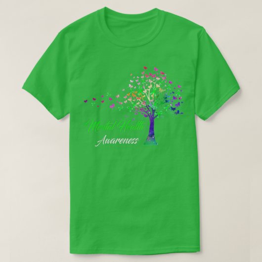 Tree Ribbon Mental Health Awareness  T-Shirt (Design vorne)