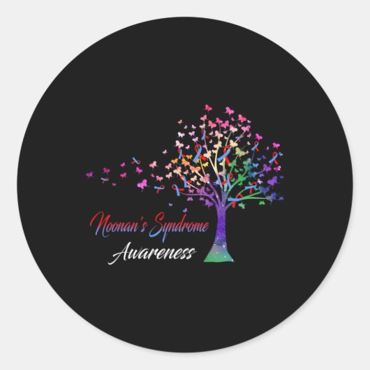 Tree Ribbon Noonans Syndrom Bewusstsein Runder Aufkleber (Vorderseite)