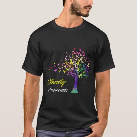 Tree Ribbon Obesity Awareness T T-Shirt (Vorderseite)