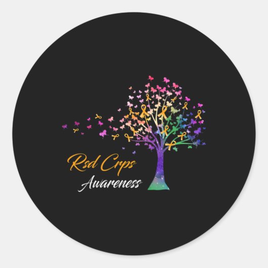 Tree Ribbon Rsd Crps Bewusstsein Runder Aufkleber (Vorderseite)