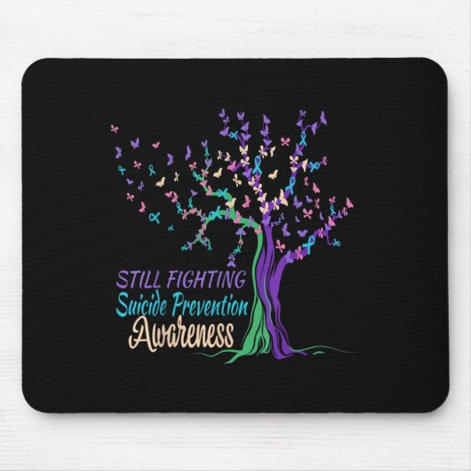 Tree Ribbon Still Fighting Suicide Prevention Awar Mousepad (Vorne)