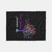 Tree Ribbon Turner Syndrome Awareness Fleecedecke (Vorderseite (Horizontal))