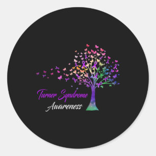 Tree Ribbon Turner Syndrome Awareness Runder Aufkleber