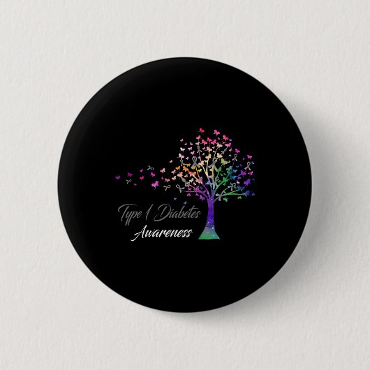 Tree Ribbon Typ 1 Diabetes Button (Vorderseite)