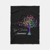 Tree Ribbon Typ 1 Diabetes Fleecedecke (Vorderseite)