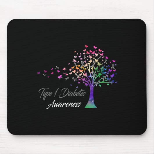 Tree Ribbon Typ 1 Diabetes Mousepad (Vorne)