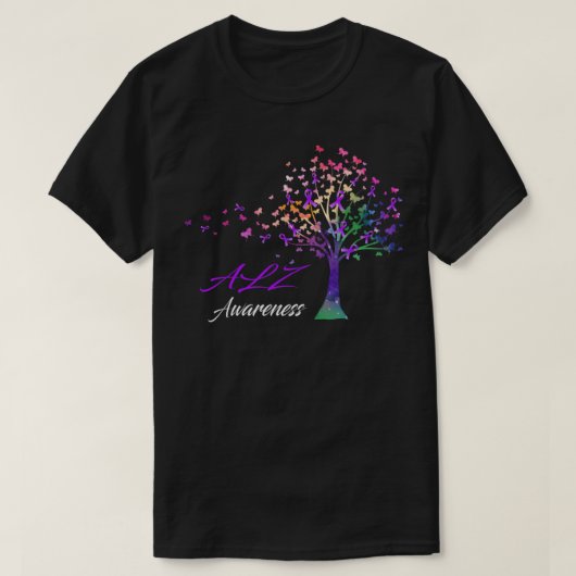 Tree Ribbons ALZ Awareness Support ALZ Krieger   T-Shirt (Design vorne)