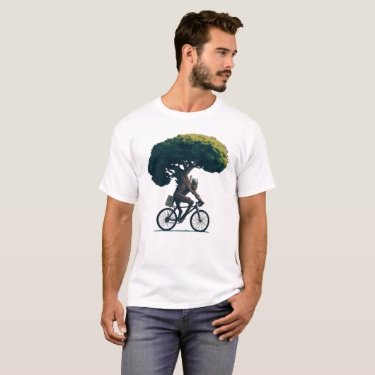 Tree Riding a Bicycle T-Shirt (Vorne ganz)