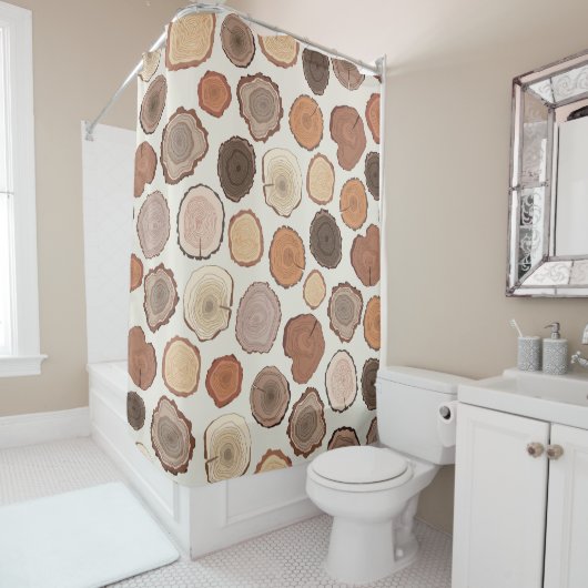 Tree Rings Forest Doodle Muster Duschvorhang (Beispiel)