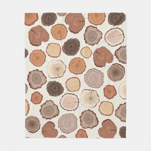 Tree Rings Forest Doodle Muster Fleecedecke (Vorderseite)