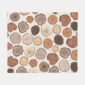 Tree Rings Forest Doodle Muster Fleecedecke (Vorderseite (Horizontal))