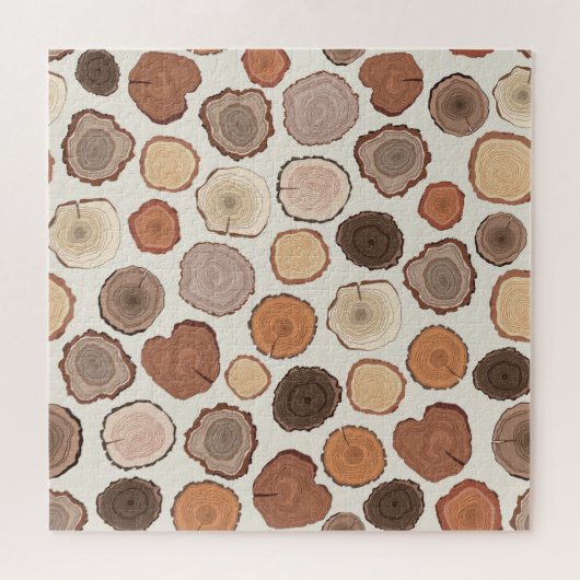 Tree Rings Forest Doodle Muster Puzzle (Horizontal)
