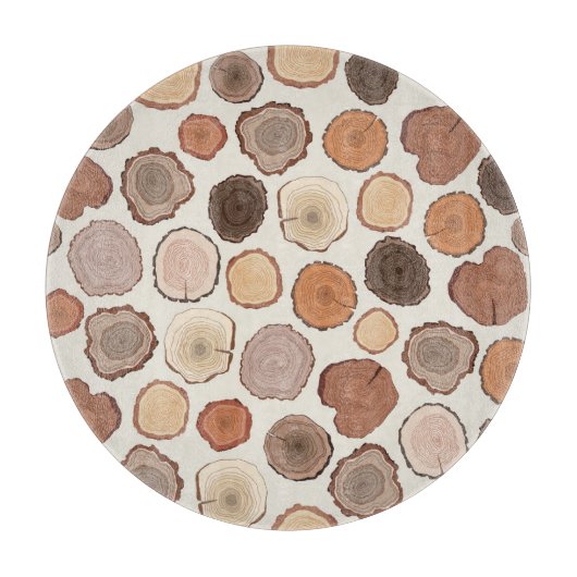 Tree Rings Forest Doodle Muster Schneidebrett (Vorderseite)