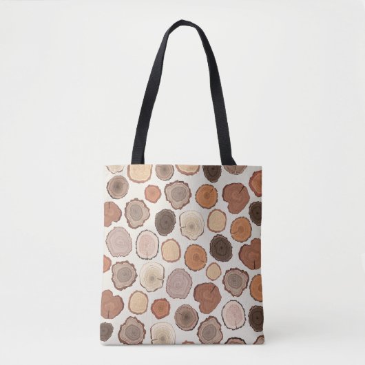 Tree Rings Forest Doodle Muster Tasche (Vorderseite)