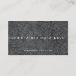 TREE RINGS IN DK GRAY Modern Business Card Visitenkarte