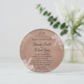 Tree Rings Rustic Country Wedding Einladung (Stehend Vorderseite)