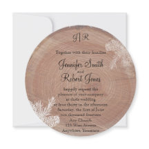 Tree Rings Rustic Country Wedding Einladung