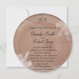 Tree Rings Rustic Country Wedding Einladung