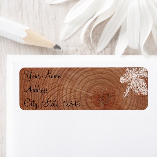 Tree Rings Rustic Country Wedding Label (Insitu)
