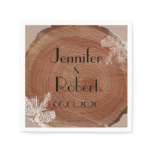 Tree Rings Rustic Country Wedding Napkin