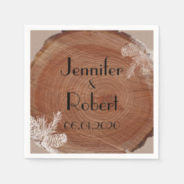 Tree Rings Rustic Country Wedding Napkin Serviette