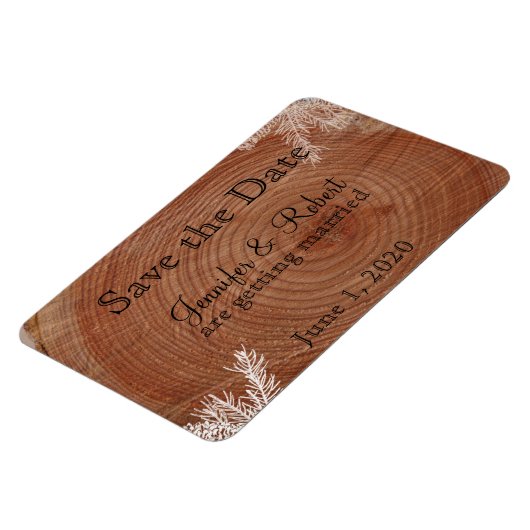 Tree Rings Rustic Country Wedding Save the Date Magnet (Linke Seite)