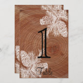 Tree Rings Rustic Country Wedding Tischnummer (Vorne/Hinten)
