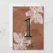 Tree Rings Rustic Country Wedding Tischnummer (Rückseite)
