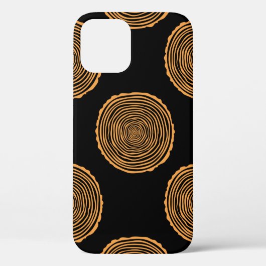 Tree Rings Seamless Pattern. Saw cut tree trunk ba Case-Mate iPhone Hülle (Rückseite)